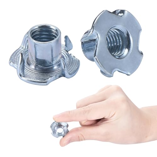 Bolt Dropper | T-Mutter Zink - 4-Zacken-Metallschrauben - M10x13mm Verzinkte Kohlenstoffstahlmutter - Hochwertig und rostbeständig - Ideal für den Innen- und Außenbereich (Set von 100, Blau) von Bolt Dropper