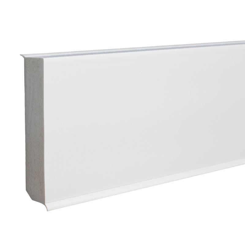 Fußleiste | PVC | Sockelleiste | Velletri | 17 x 80 x 2500 mm | durchgefärbte Weichlippe | weiß von Bolta
