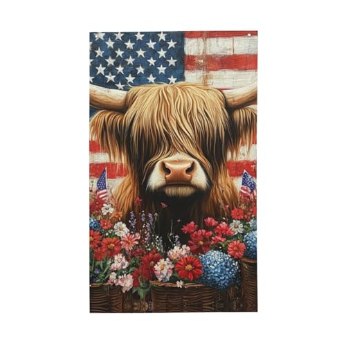 BoltPack Amerikanische Flagge, Kuh-Druck, Gartenflagge, 90 x 150 cm, Urlaubsflagge mit Ösen für Outdoor-Dekorationen, Partyzubehör von Boltpack