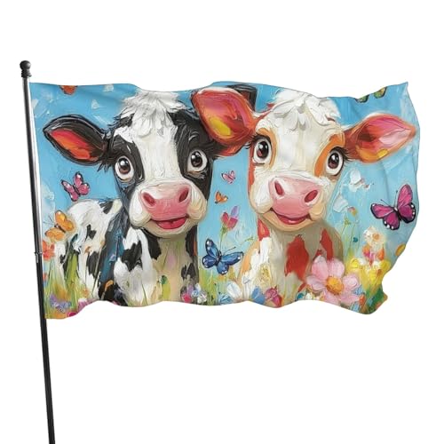 BoltPack Gartenflagge Kuh Schmetterling Blumendruck 90 x 150 cm Jahreszeiten Urlaub Flagge mit Ösen für Outdoor-Dekorationen Partyzubehör BoltPack Gartenflagge Kuh Schmetterling Blumendruck 90 x 150 cm Jahreszeiten Urlaub Flagge mit Ösen für Outdoor-Dekorationen Partyzubehör von Boltpack