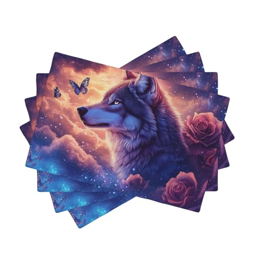 BoltPack Platzsets mit Galaxie-Wolf-Druck, 30,5 x 45,7 cm, hitzebeständig, für Esszimmer, Zuhause, Urlaub, Party, Dekoration, 4 Stück BoltPack Platzsets mit Galaxie-Wolf-Druck, 30,5 x 45,7 cm, hitzebeständig, für Esszimmer, Zuhause, Urlaub, Party, Dekoration, 4 Stück von Boltpack