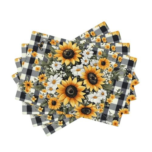 BoltPack Platzsets mit Sonnenblumen-Blumendruck, hitzebeständig, 30,5 x 45,7 cm, für Esszimmer, Zuhause, Urlaub, Party, Dekoration, 4 Stück BoltPack Platzsets mit Sonnenblumen-Blumendruck, hitzebeständig, 30,5 x 45,7 cm, für Esszimmer, Zuhause, Urlaub, Party, Dekoration, 4 Stück von Boltpack