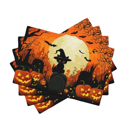 BoltPack Tischsets mit Halloween-Druck, 30,5 x 45,7 cm, hitzebeständig, für Esszimmer, Zuhause, Urlaub, Party, Dekoration, 4 Stück BoltPack Tischsets mit Halloween-Druck, 30,5 x 45,7 cm, hitzebeständig, für Esszimmer, Zuhause, Urlaub, Party, Dekoration, 4 Stück von Boltpack