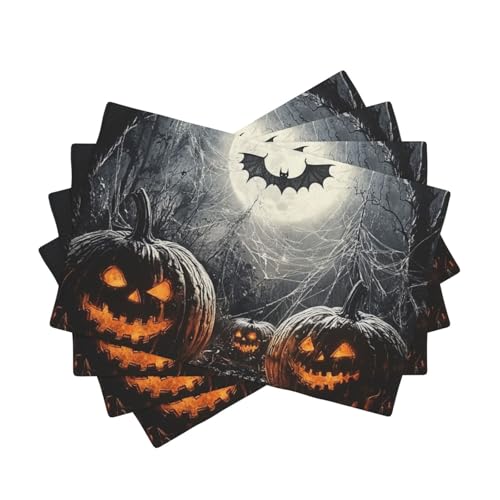BoltPack Tischsets mit Halloween-Druck, 30,5 x 45,7 cm, hitzebeständig, für Esszimmer, Zuhause, Urlaub, Party, Dekoration, 4 Stück von Boltpack