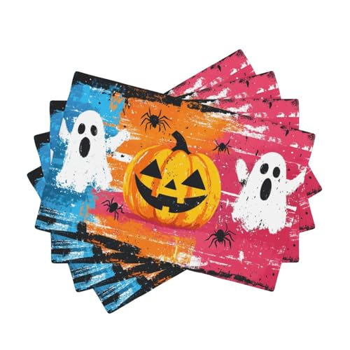 BoltPack Tischsets mit Halloween-Geister-Kürbis-Druck, hitzebeständig, 30,5 x 45,7 cm, für Esszimmer, Zuhause, Urlaub, Party, Dekoration, 4 Stück BoltPack Tischsets mit Halloween-Geister-Kürbis-Druck, hitzebeständig, 30,5 x 45,7 cm, für Esszimmer, Zuhause, Urlaub, Party, Dekoration, 4 Stück von Boltpack