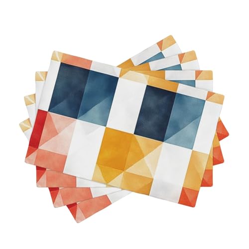 BoltPack Tischsets mit buntem kariertem Druck, 30,5 x 45,7 cm, hitzebeständig, für Esszimmer, Zuhause, Urlaub, Party, Dekoration, 4 Stück von Boltpack