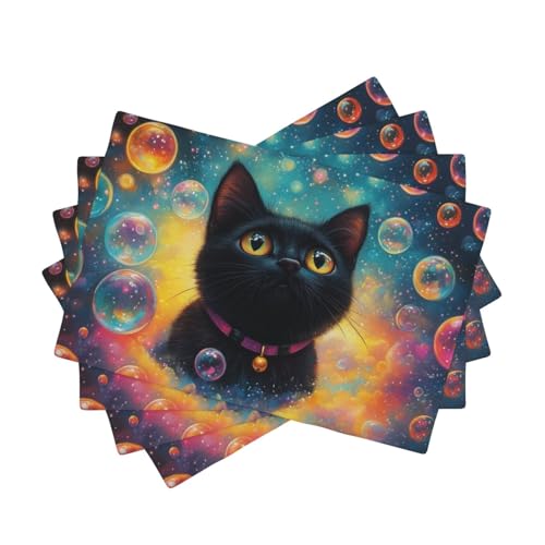 BoltPack Tischsets mit schwarzem Katzendruck, 30,5 x 45,7 cm, hitzebeständig, für Esszimmer, Zuhause, Urlaub, Party, Dekoration, 4 Stück BoltPack Tischsets mit schwarzem Katzendruck, 30,5 x 45,7 cm, hitzebeständig, für Esszimmer, Zuhause, Urlaub, Party, Dekoration, 4 Stück von Boltpack