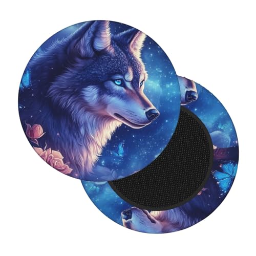 Boltpack Schonbezug für runde Barhocker, weich, waschbar, Motiv: Galaxie, Wolf, 30–35 cm Boltpack Schonbezug für runde Barhocker, weich, waschbar, Motiv: Galaxie, Wolf, 30–35 cm von Boltpack