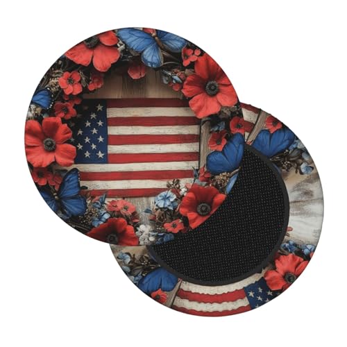 Boltpack Schonbezug für runde Barhocker, weich, waschbar, Motiv: amerikanische Flagge, Blumendruck, 30–35 cm Boltpack Schonbezug für runde Barhocker, weich, waschbar, Motiv: amerikanische Flagge, Blumendruck, 30–35 cm von Boltpack