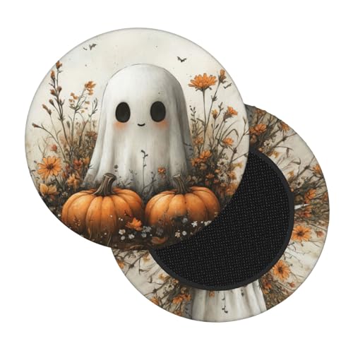 Boltpack Stuhlhussen mit Halloween-Geister-Kürbis-Druck, rund, weich, waschbar, rund, Barhocker, Kissen, Schonbezug, 30–35 cm Boltpack Stuhlhussen mit Halloween-Geister-Kürbis-Druck, rund, weich, waschbar, rund, Barhocker, Kissen, Schonbezug, 30–35 cm von Boltpack