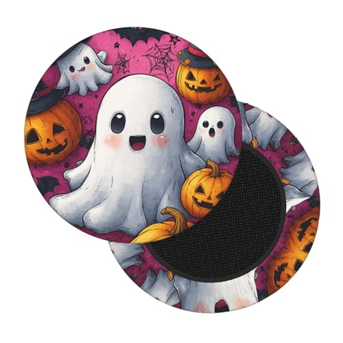 Boltpack Stuhlhussen mit Halloween-Geister-Kürbis-Druck, rund, weich, waschbar, rund, Barhocker, Kissen, Schonbezug, 30–35 cm Boltpack Stuhlhussen mit Halloween-Geister-Kürbis-Druck, rund, weich, waschbar, rund, Barhocker, Kissen, Schonbezug, 30–35 cm von Boltpack