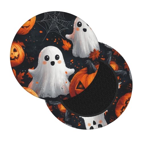 Boltpack Stuhlhussen mit Halloween-Geister-Kürbis-Druck, rund, weich, waschbar, rund, Barhocker, Kissen, Schonbezug, 30–35 cm Boltpack Stuhlhussen mit Halloween-Geister-Kürbis-Druck, rund, weich, waschbar, rund, Barhocker, Kissen, Schonbezug, 30–35 cm von Boltpack