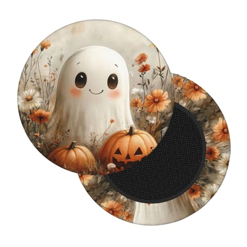 Boltpack Stuhlhussen mit Halloween-Geister-Kürbis-Druck, rund, weich, waschbar, rund, Barhocker, Kissen, Schonbezug, 30–35 cm Boltpack Stuhlhussen mit Halloween-Geister-Kürbis-Druck, rund, weich, waschbar, rund, Barhocker, Kissen, Schonbezug, 30–35 cm von Boltpack