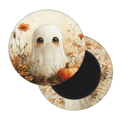 Boltpack Stuhlhussen mit Halloween-Geister-Kürbis-Druck, rund, weich, waschbar, rund, Barhocker, Kissen, Schonbezug, 30–35 cm Boltpack Stuhlhussen mit Halloween-Geister-Kürbis-Druck, rund, weich, waschbar, rund, Barhocker, Kissen, Schonbezug, 30–35 cm von Boltpack