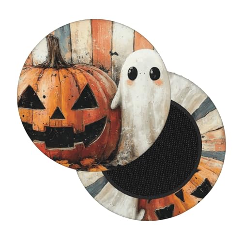 Boltpack Stuhlhussen mit Halloween-Geister-Kürbis-Druck, rund, weich, waschbar, rund, Barhocker, Kissen, Schonbezug, 30–35 cm Boltpack Stuhlhussen mit Halloween-Geister-Kürbis-Druck, rund, weich, waschbar, rund, Barhocker, Kissen, Schonbezug, 30–35 cm von Boltpack