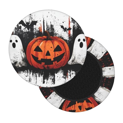 Boltpack Stuhlhussen mit Halloween-Geister-Kürbis-Druck, rund, weich, waschbar, rund, Barhocker, Kissen, Schonbezug, 30–35 cm Boltpack Stuhlhussen mit Halloween-Geister-Kürbis-Druck, rund, weich, waschbar, rund, Barhocker, Kissen, Schonbezug, 30–35 cm von Boltpack