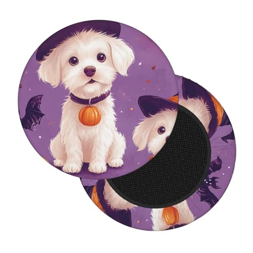Boltpack Stuhlhussen mit Halloween-Hunde-Aufdruck, weich, waschbar, rund, Barhocker, Kissen, Schonbezug, 30–35 cm Boltpack Stuhlhussen mit Halloween-Hunde-Aufdruck, weich, waschbar, rund, Barhocker, Kissen, Schonbezug, 30–35 cm von Boltpack