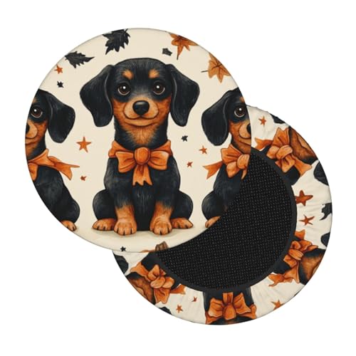 Boltpack Stuhlhussen mit Halloween-Hunde-Aufdruck, weich, waschbar, rund, Barhocker, Kissen, Schonbezug, 30–35 cm Boltpack Stuhlhussen mit Halloween-Hunde-Aufdruck, weich, waschbar, rund, Barhocker, Kissen, Schonbezug, 30–35 cm von Boltpack
