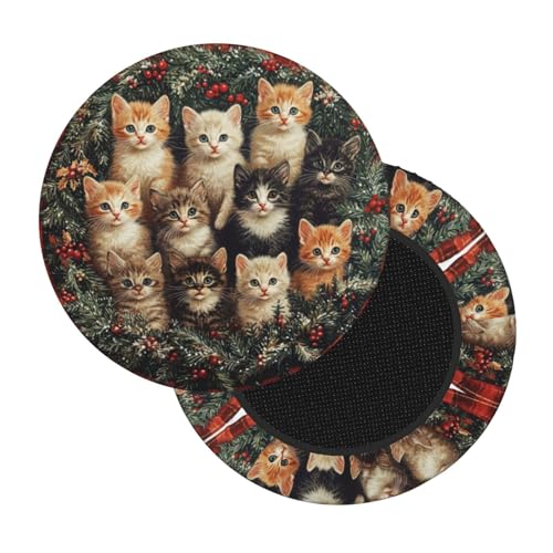 Boltpack Stuhlhussen mit weihnachtlichem Katzendruck, weich, waschbar, rund, Barhocker, Kissen, Schonbezug, 30–35 cm Boltpack Stuhlhussen mit weihnachtlichem Katzendruck, weich, waschbar, rund, Barhocker, Kissen, Schonbezug, 30–35 cm von Boltpack