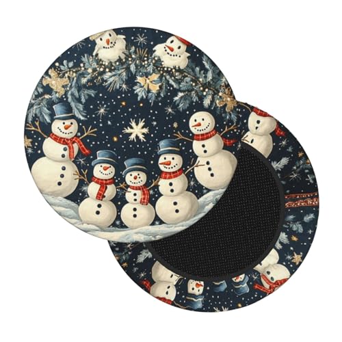 Boltpack Stuhlhussen mit weihnachtlichem Schneemänner-Druck, weich, waschbar, rund, Barhocker, Kissen, Schonbezug, 30–35 cm Boltpack Stuhlhussen mit weihnachtlichem Schneemänner-Druck, weich, waschbar, rund, Barhocker, Kissen, Schonbezug, 30–35 cm von Boltpack