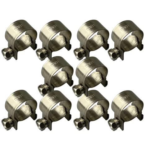 Boltza® SS304 Mini-Kraftstoffschlauchschellen, Edelstahl, 15-17 mm, 10 Stück von Boltza