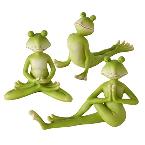 BOLTZE Dekofigur Indoor - Modell Yoga Frösche Set 3-TLG. - Tier Figur Deko Frosch Heimdeko von BOLTZE