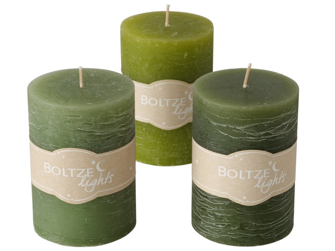 BOLTZE Duftkerze Basic Stumpenkerze sortiert grün 10cm (1 Stück) von Boltze
