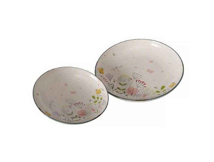 BOLTZE GRUPPE GmbH Servierplatte FLORINA, Keramik, (2er-Set), Servierteller mit Blumenmuster von Boltze