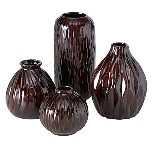 Boltze 2014557 Vase Zalina Dunkelbraun 9-19 cm 4tlg. (1 Set) von BOLTZE