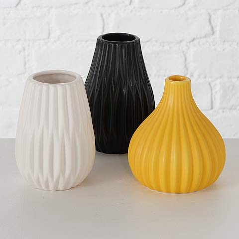 3 x Vase Wilma Steingut Höhe 12 cm, von BOLTZE
