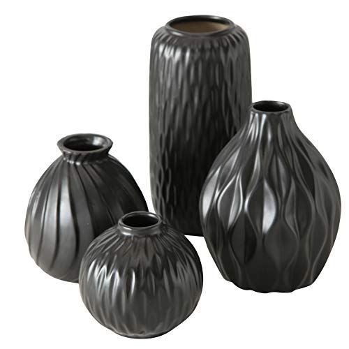 4 x Vase Zalina H9-20cm Material: Porzellan schwarz von BOLTZE