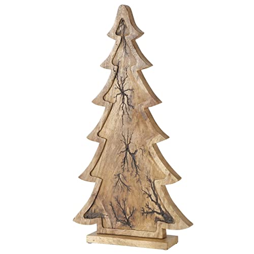 BOLTZE Deko-Aufsteller Percha I LxBxH 41x10x76cm I Deko-Tanne aus Mango-Holz I Weihnachtsbaum I Weihnachts-Deko Baum I Wohnzimmer, Esstisch I Advents-Dekoration zum Hinstellen I Christmas X-Mas von BOLTZE