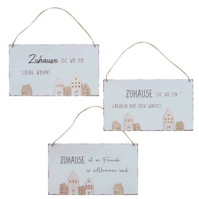 Boltze Deko-Schild Nordy 3-fach sortiert 16 cm x 28 cm von Boltze