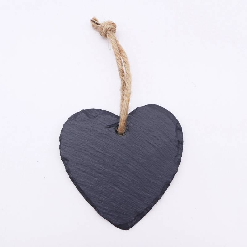 Boltze Dekoschild Herz mit Juteban 1-teilig 8 cm x 7 cm Schwarz von Boltze