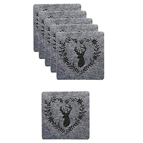 Boltze Home Collections Untersetzer Leopold grau 10 x 10 cm - 6er Set - (Leopold eckig) von BOLTZE