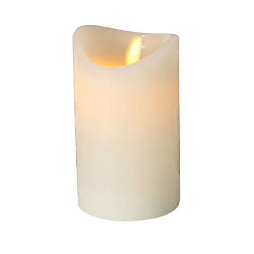 Boltze LED-Kerze Bino (ø 7,5 cm, Höhe 12 cm, Farbe cremeweiß, aus Wachs, Kerze mit Timer-Funktion) 1018880, Weiß von BOLTZE