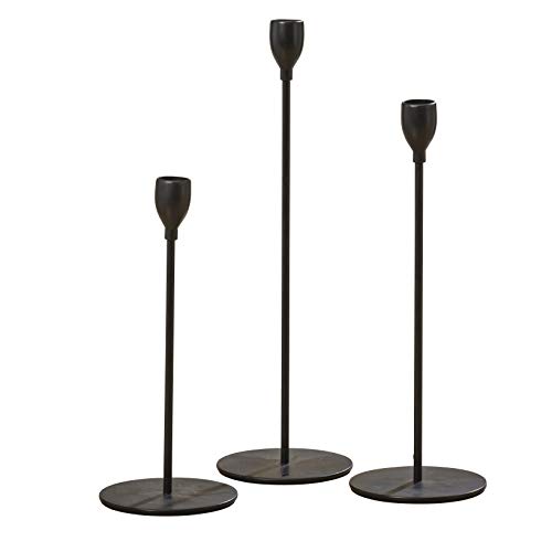Boltze Kerzenleuchter Malte (Kerzenhalter in schwarz, Eisen, Kerzenständer 3 teilig, Rund) 1007340 von BOLTZE