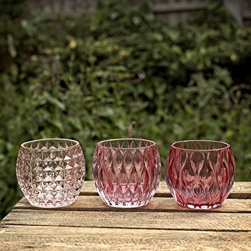 Shades of Pink Windlicht, Glas Set von 3 von BOLTZE