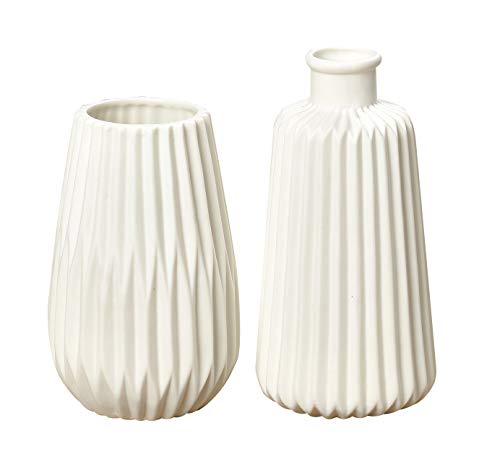 Vase Esko Dekoration weiß Porzellan H17 cm 2 er Set von BOLTZE