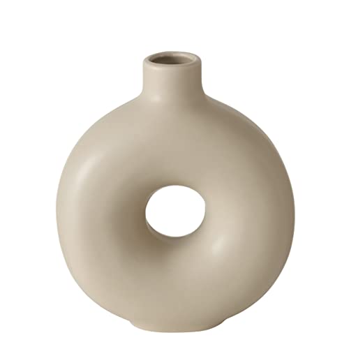 Boltze Vasen Set Lanyo (Farbe beige, Blumenvase aus Keramik, runde Form, Maße 17x7x20 cm, Deko-Vase) 2024829 von BOLTZE