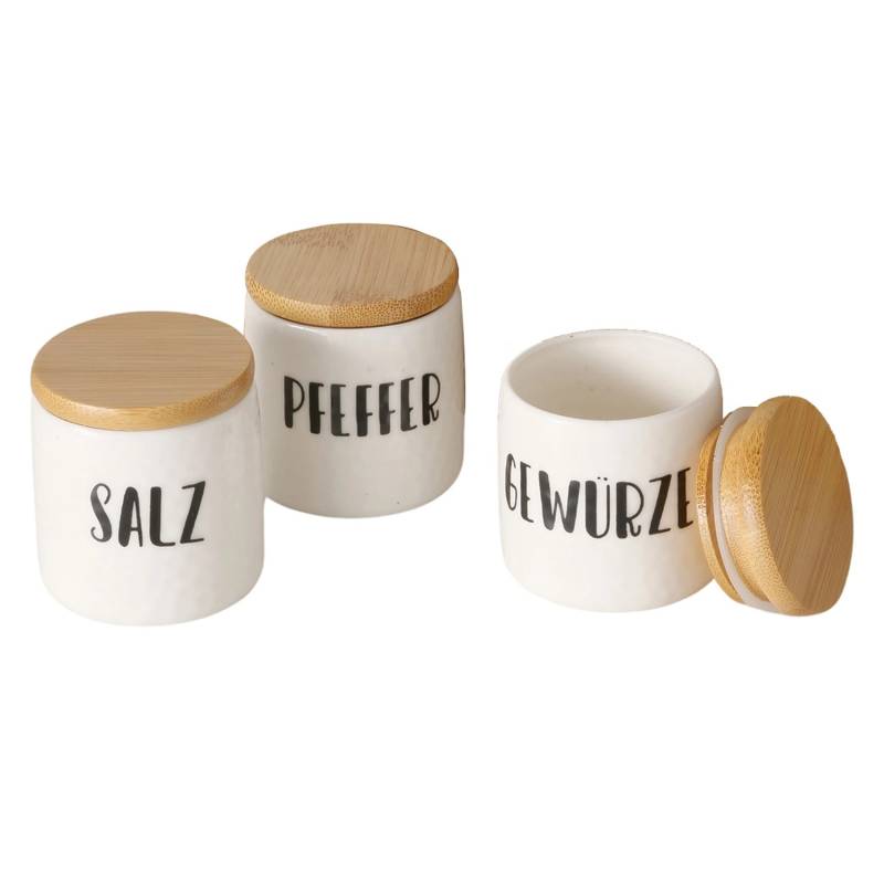 Boltze Vorratsdose Gewürze 3-fach Sortiert 5 cm x 5 cm x 5 cm Weiß von Boltze