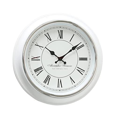Boltze Wanduhr Yella (ø 40 cm, Uhr im Retro Stil / Vintage, Ziffern römisch, Uhr für Küche / Wohnzimmer / Esszimmer, analoge Uhr) 3453100 von BOLTZE
