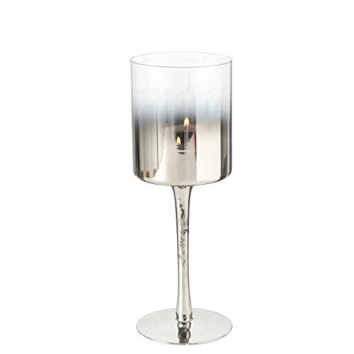 Boltze Windlicht Grazia (ø 9 cm, Farbe silber-transparent, Dekoration für Weihnachten / Wohnung, Teelichtglas) 1511700 von BOLTZE