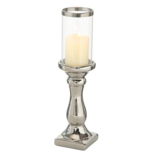 Boltze Windlicht Maseru (Höhe 36 cm, Kerzenständer mit Glas, Kerzenleuchter silber, Dekoration für Innenbereich) 4277500 von BOLTZE