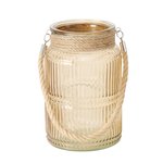 Boltze Windlicht Sunio H: 21 cm SUNIO in Glas lackiert/Jute von Boltze