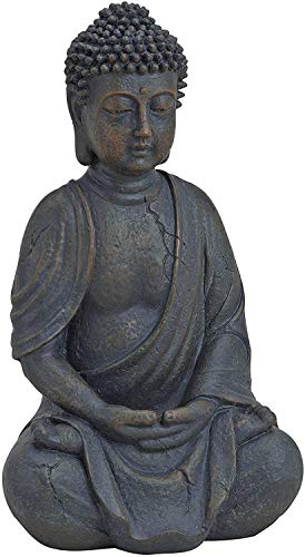 Boltze Buddha Figur sitzend (Höhe 20 cm, Statue aus Kunstharz, Feng-Shui Deko, Dekoration/Geschenkidee, für Innen- / Außenbereich) 1020235 von BOLTZE