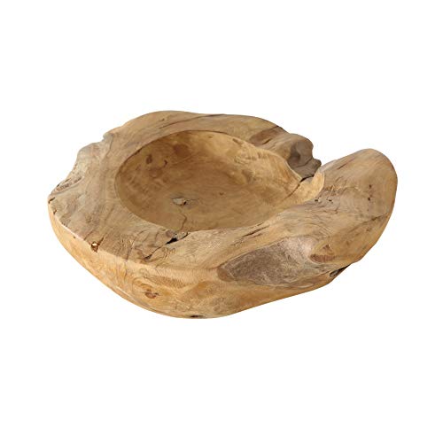 Boltze Schale Teak (Deko Gefäß in Braun, Teakholz, 30 x 30 x 9 cm Schüssel, Rund,) 3245300, Natur von BOLTZE