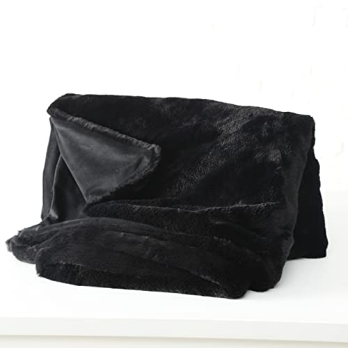 Boltze Decke Storan (Größe 150x200 cm, Farbe schwarz, Kuscheldecke aus Polyester, ideal für kalte Winterabende, Fell-Optik) 1015379 von BOLTZE