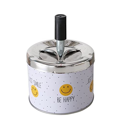 BOLTZE Sturmaschenbecher Smiley Edelstahl gelb silber weiß Höhe 12 cm, Emoji von BOLTZE