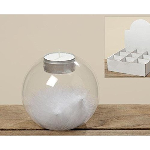Teelichthalter Modell: Feder Klarglas mit einer Höhe von 9cm für drinnen von BOLTZE
